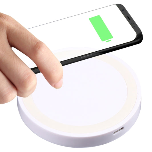 Universal QI Standard Round Wireless Charging Pad (White + Red), White, Black + White, White + Orange, Black + Orange, White + Black, Black + Blue, Black + Red, Grey+Black, White + Red, White + Blue