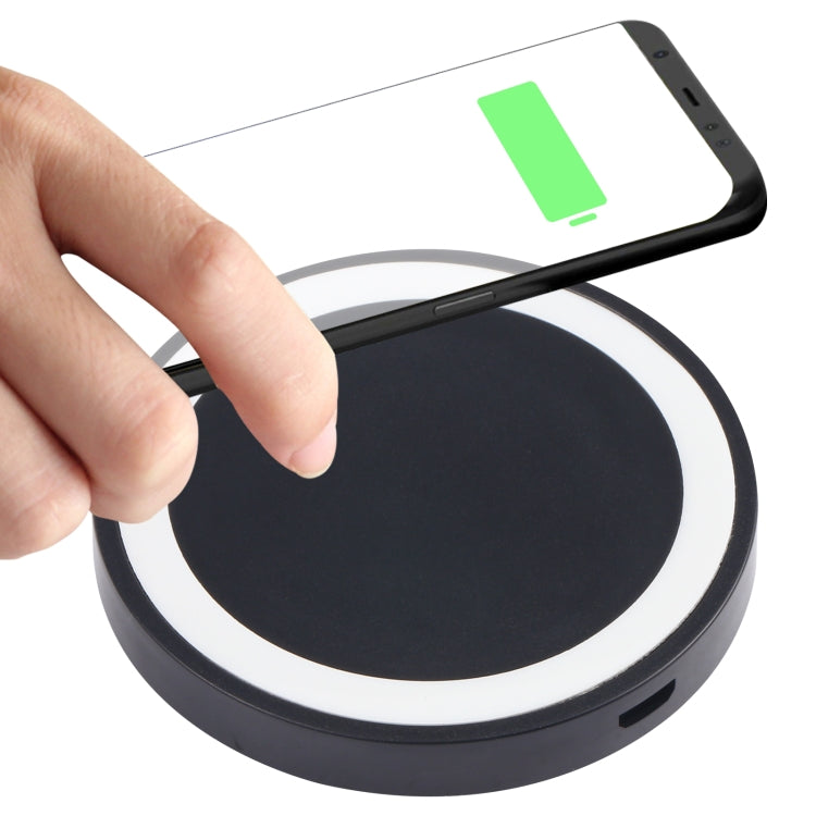 Universal QI Standard Round Wireless Charging Pad (White + Red), White, Black + White, White + Orange, Black + Orange, White + Black, Black + Blue, Black + Red, Grey+Black, White + Red, White + Blue
