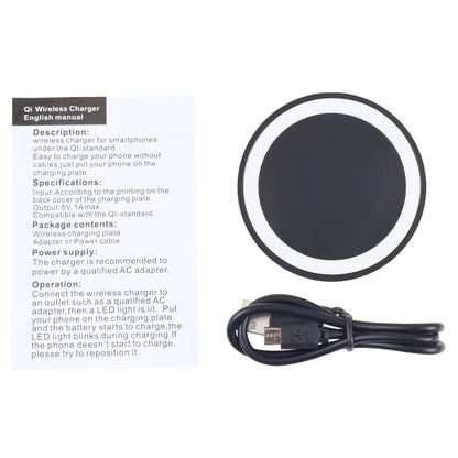 Universal QI Standard Round Wireless Charging Pad (White + Red), Black + White, White + Black, White, Grey+Black, White + Red