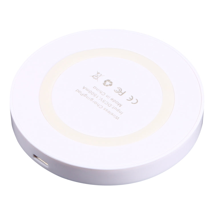 Universal QI Standard Round Wireless Charging Pad (White + Red), White, Black + White, White + Orange, Black + Orange, White + Black, Black + Blue, Black + Red, Grey+Black, White + Red, White + Blue