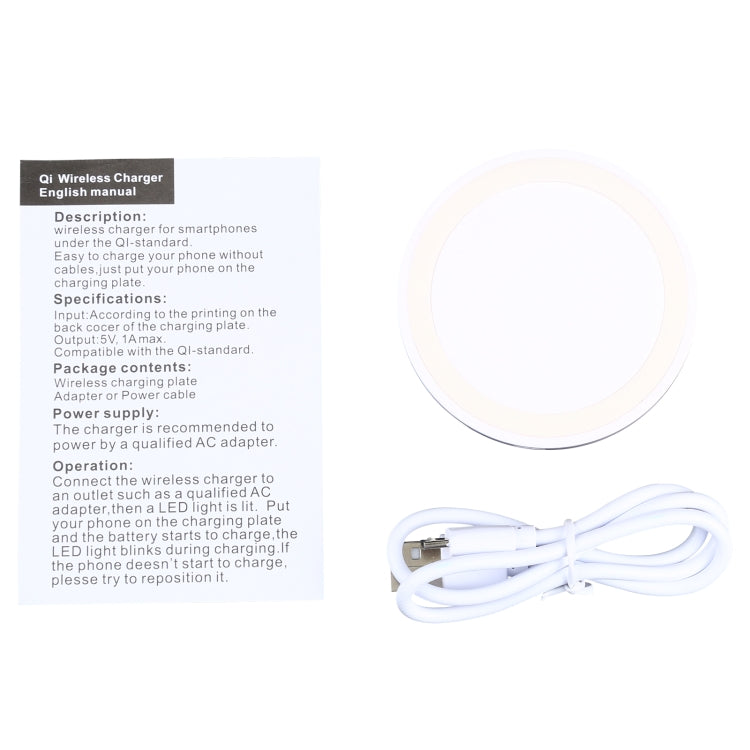 Universal QI Standard Round Wireless Charging Pad (White + Red), White, Black + White, White + Orange, Black + Orange, White + Black, Black + Blue, Black + Red, Grey+Black, White + Red, White + Blue