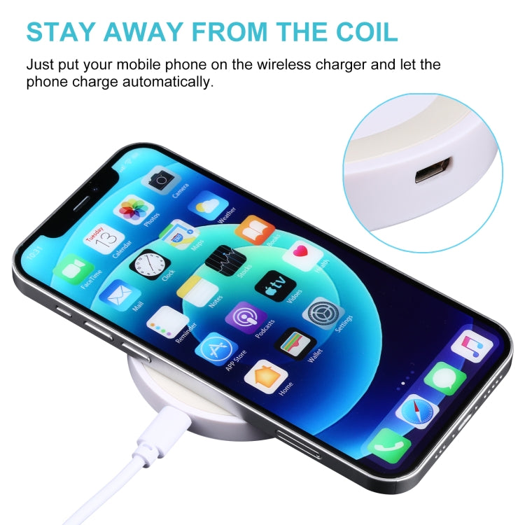 Universal QI Standard Round Wireless Charging Pad (White + Red), White, Black + White, White + Orange, Black + Orange, White + Black, Black + Blue, Black + Red, Grey+Black, White + Red, White + Blue