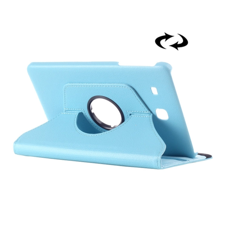 Litchi Texture 360 Degree Rotation Leather Case with Multi-functional Holder for Galaxy Tab E 9.6