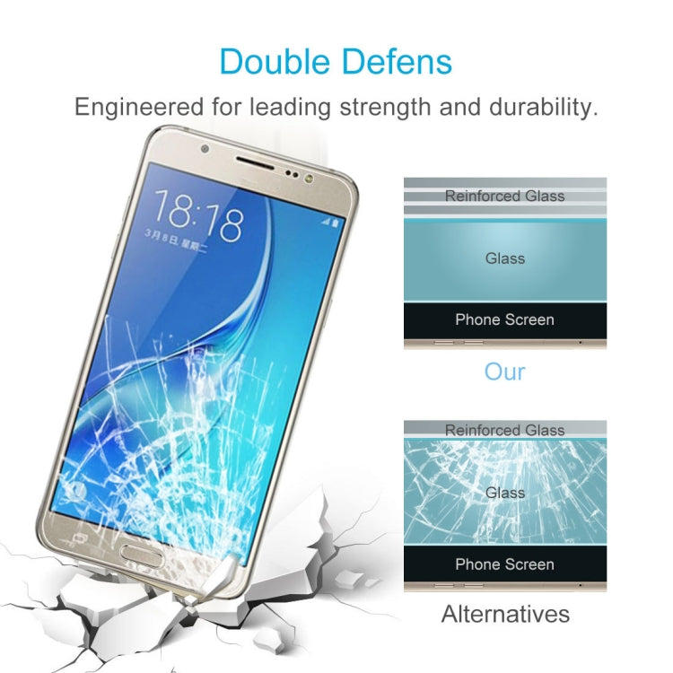 50 PCS HAWEEL 0.26mm 9H+ Surface Hardness 2.5D Explosion-proof Tempered Glass Film for Galaxy J7 / J700, For Galaxy J7 / J700