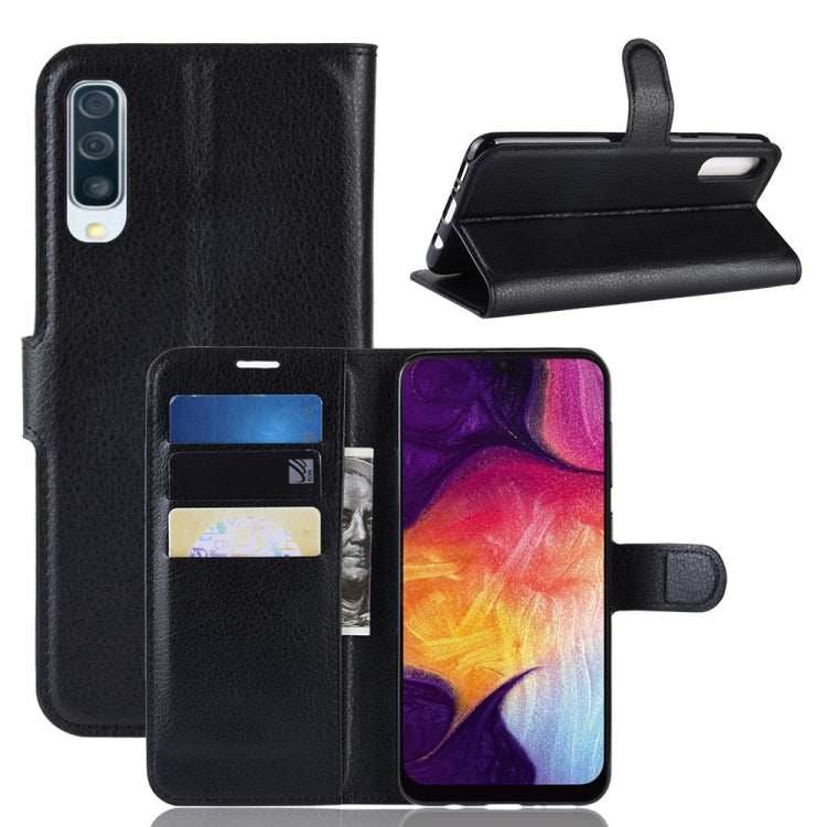 Litchi Texture Horizontal Flip Leather Case for Galaxy A50, with Wallet & Holder & Card Slots, For Galaxy A50  (1), For Galaxy A50 (1)