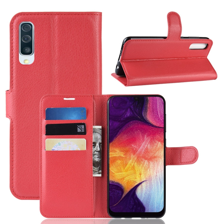 Litchi Texture Horizontal Flip Leather Case for Galaxy A50, with Wallet & Holder & Card Slots, For Galaxy A50  (1), For Galaxy A50 (1)