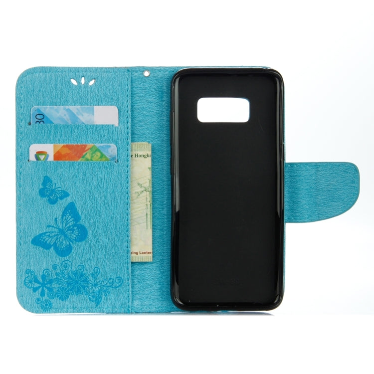 For Galaxy S8 Butterflies Embossing Horizontal Flip Leather Case with Holder & Card Slots & Wallet & Lanyard, For Galaxy S8