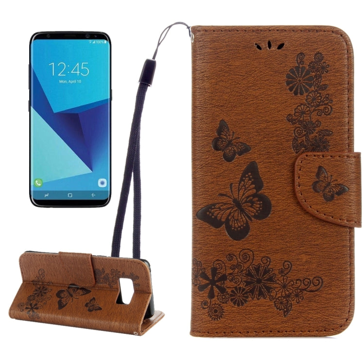 For Galaxy S8 Butterflies Embossing Horizontal Flip Leather Case with Holder & Card Slots & Wallet & Lanyard, For Galaxy S8