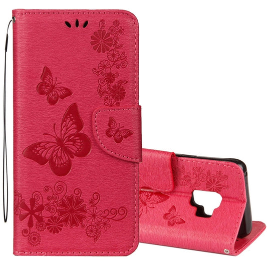 For Galaxy S9 Vintage Embossed Floral Butterfly Pattern Horizontal Flip Leather Case with Card Slot & Holder & Wallet & Lanyard, For Galaxy S9