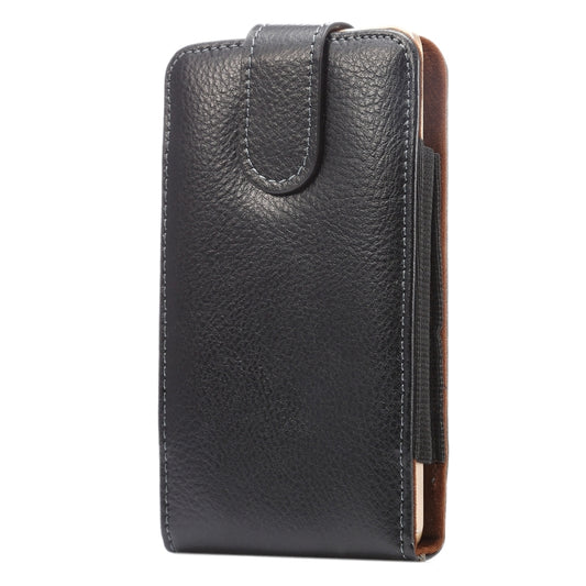 5.5 inch Litchi Texture Vertical Flip Upright Genuine Leather Case / Waist Bag with Rotatable Back Splint for Huawei P9 Plus & Honor 7i & Honor 6 Plus, Galaxy Note 3 & Note 2, etc