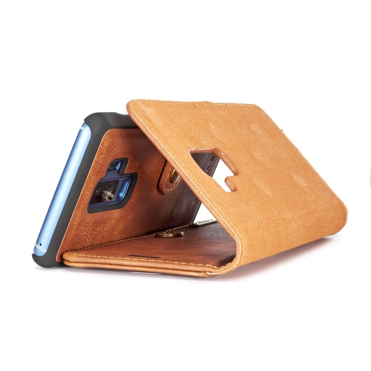 DG.MING for Galaxy S9+ Crazy Horse Texture Horizontal Flip Detachable Magnetic Protective Case with Holder & Card Slots & Wallet, Galaxy S9+