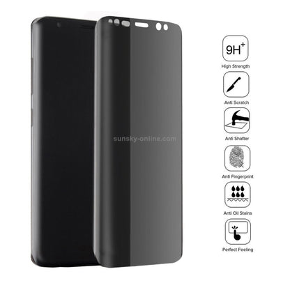 For Galaxy S8+ / G9550 0.3mm 9H Surface Hardness 3D Curved Privacy Anti-glare Full Screen Tempered Glass Screen Protector, For Samsung Galaxy S8+