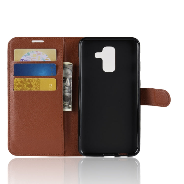 For Galaxy A6+ 2018 Litchi Texture Horizontal Flip Leather Case with Holder & Card Slots & Wallet, For Galaxy A6+ 2018, Galaxy A6+ 2018
