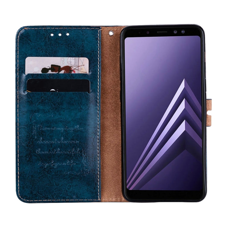 For Galaxy A8 (2018) Business Style Oil Wax Texture Horizontal Flip Leather Case with Holder & Card Slots & Wallet, For Galaxy A8 (2018)