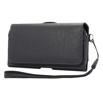 Universal Litchi Texture Vertical Flip Thwartwise PU Leather Case / Waist Bag with Back Splint & Card Slots & 15cm Lanyard for iPhone X  & Galaxy S7 & S6 Edge & S6, Huawei P9 & P9 Lite, Sony Xperia Z5, Xiaomi Redmi 4, Size: 14.6 x 7.8 x 1.8 cm