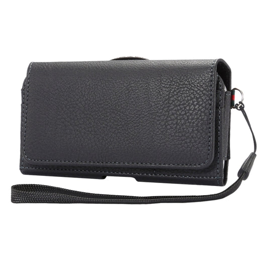 Universal Litchi Texture Vertical Flip Thwartwise PU Leather Case / Waist Bag with Back Splint & Card Slots & 15cm Lanyard for iPhone X  & Galaxy S7 & S6 Edge & S6, Huawei P9 & P9 Lite, Sony Xperia Z5, Xiaomi Redmi 4, Size: 14.6 x 7.8 x 1.8 cm