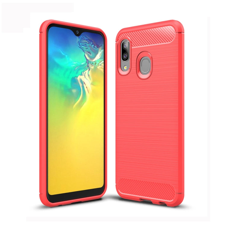 Brushed Texture Carbon Fiber TPU Case for Galaxy A20e, For Galaxy A20e