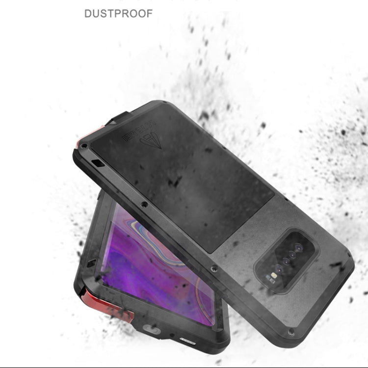 LOVE MEI Powerful Dustproof Shockproof Splashproof Metal + Silicone Combination Case for Galaxy S10+, For Galaxy S10+