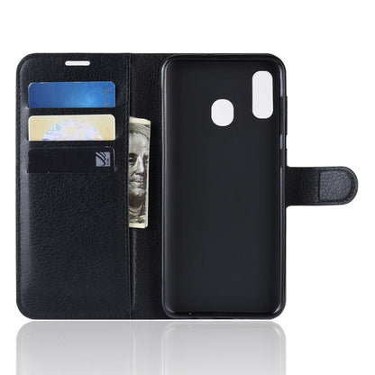 Litchi Texture Horizontal Flip Leather Case for Galaxy A20e, with Wallet & Holder & Card Slots, For Galaxy A20e