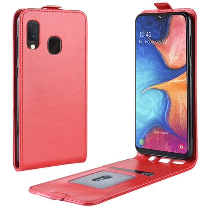 R64 Texture Vertical Flip Leather Case for Galaxy A20e , with Card Slots & Photo Frame, For Galaxy A20e