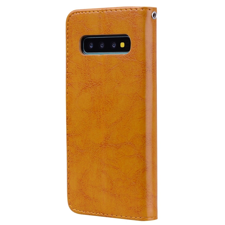 Business Style Oil Wax Texture Horizontal Flip Leather Case for Galaxy S10 Plus, with Holder & Card Slots & Wallet, For Galaxy S10 Plus