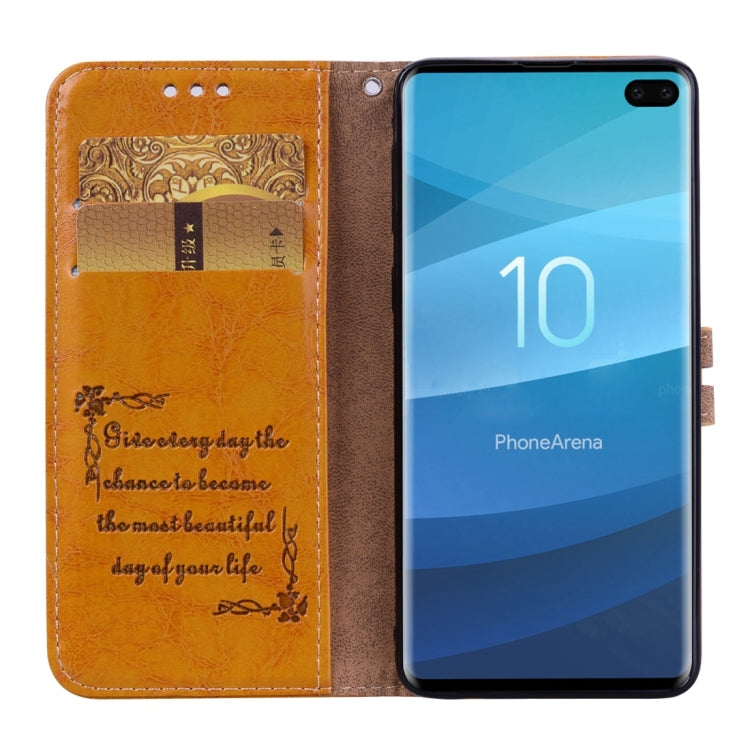 Business Style Oil Wax Texture Horizontal Flip Leather Case for Galaxy S10 Plus, with Holder & Card Slots & Wallet, For Galaxy S10 Plus