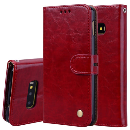 Business Style Oil Wax Texture Horizontal Flip Leather Case for Galaxy S10 E, with Holder & Card Slots & Wallet, For Galaxy S10 E