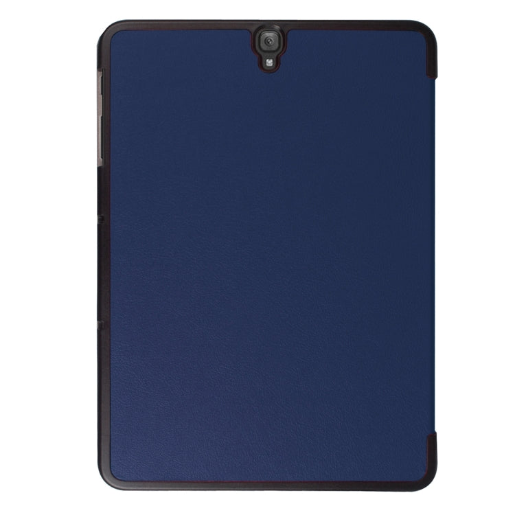 For Galaxy Tab S3 9.7 inch T820 / T825 Custer Texture Horizontal Flip Leather Case with 3-folding Holder, For Galaxy Tab S3 9.7