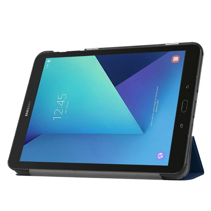 For Galaxy Tab S3 9.7 inch T820 / T825 Custer Texture Horizontal Flip Leather Case with 3-folding Holder, For Galaxy Tab S3 9.7