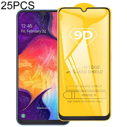 25 PCS For Galaxy A10s 9D Full Glue Full Screen Tempered Glass Film, For Galaxy A10s