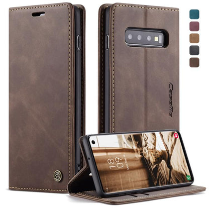 CaseMe-013 Multifunctional Retro Frosted Horizontal Flip Leather Case for Galaxy S10, with Card Slot & Holder & Wallet, For Galaxy S10