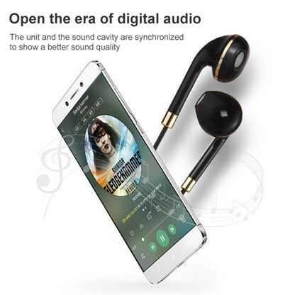 Black Wire Body 3.5mm In-Ear Earphone with Line Control & Mic for iPhone, Galaxy, Huawei, Xiaomi, LG, HTC and Other Smart Phones