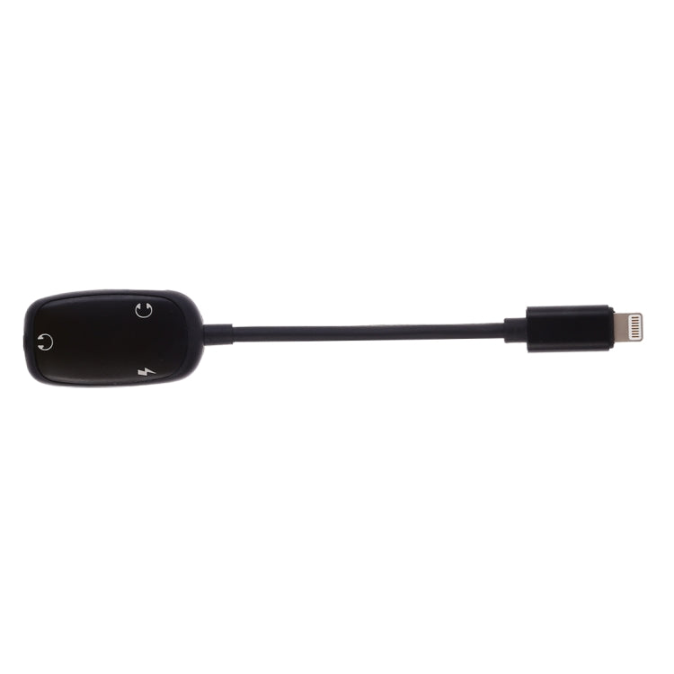 8 Pin to 8 Pin Charging Interface + 8 Pin Earphone Interface + 3.5mm Audio Interface Earphone Adapter, Black, Pink, Gold, Red, Silver
