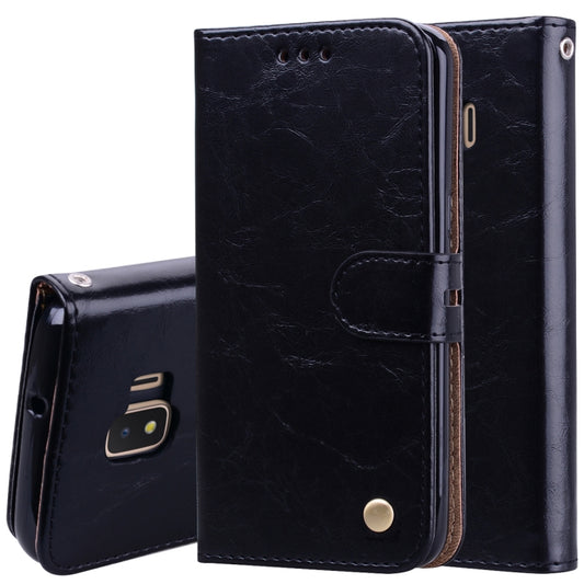 Business Style Oil Wax Texture Horizontal Flip Leather Case for Galaxy J2 Core, with Holder & Card Slots & Wallet, For Galaxy J2 Core