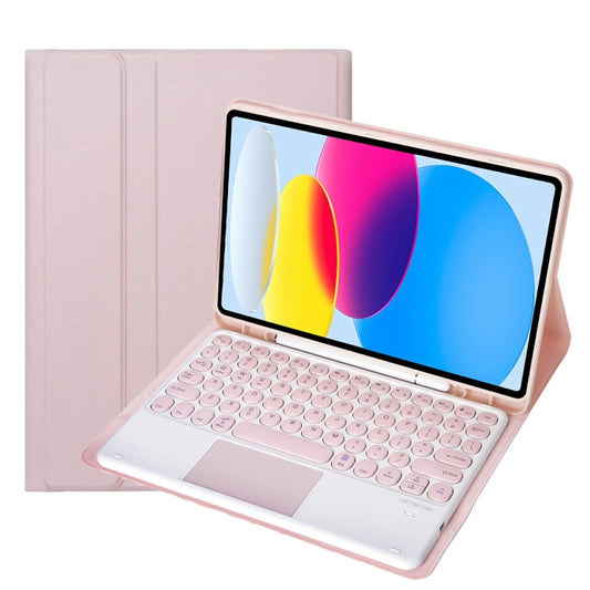For iPad 11 2025 / 10th Gen 10.9 2022 YA10B-A Lambskin Texture Bluetooth Touch Keyboard Leather Tablet Case with Pen Slot, YA10B-A