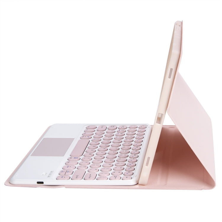 For iPad 11 2025 / 10th Gen 10.9 2022 YA10B-A Lambskin Texture Bluetooth Touch Keyboard Leather Tablet Case with Pen Slot, YA10B-A