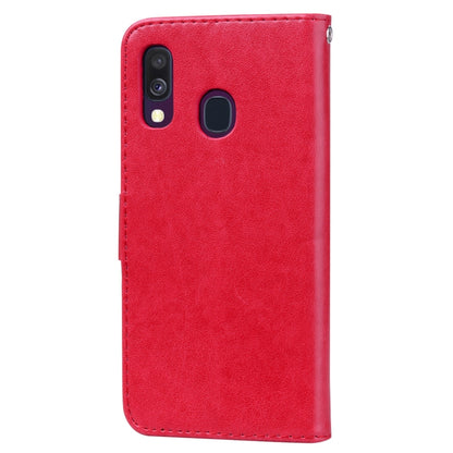 Rose Embossed Horizontal Flip PU Leather Case for Galaxy A40, with Holder & Card Slots & Wallet, For Samsung Galaxy A40