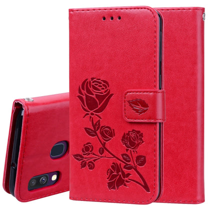 Rose Embossed Horizontal Flip PU Leather Case for Galaxy A40, with Holder & Card Slots & Wallet, For Samsung Galaxy A40