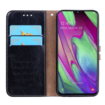 Business Style Oil Wax Texture Horizontal Flip Leather Case for Galaxy A40, with Holder & Card Slots & Wallet, For Galaxy A40