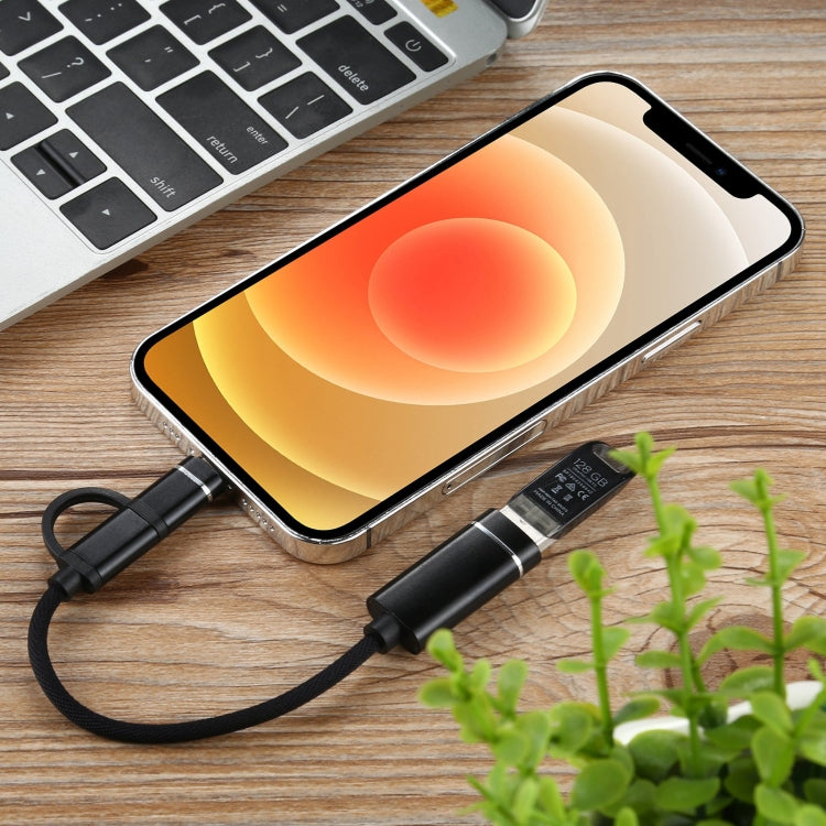 USB 3.0 Female to 8 Pin + USB-C / Type-C Male Charging + Transmission OTG Nylon Braided Adapter Cable, Cable Length: 11cm, 8 Pin Black, 8 Pin Silver + White, 8 Pin Silver, 8 Pin Red, 8 Pin Blue