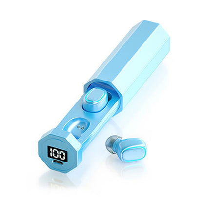 C1 Bluetooth 5.0 TWS Touch Polygonal Digital Display True Wireless Bluetooth Earphone with Charging Box, Polygonal