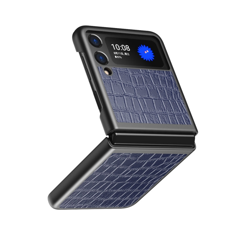 For Samsung Galaxy Z Flip Crocodile Texture Leather Folding Protective Case, For Samsung Galaxy Z Flip