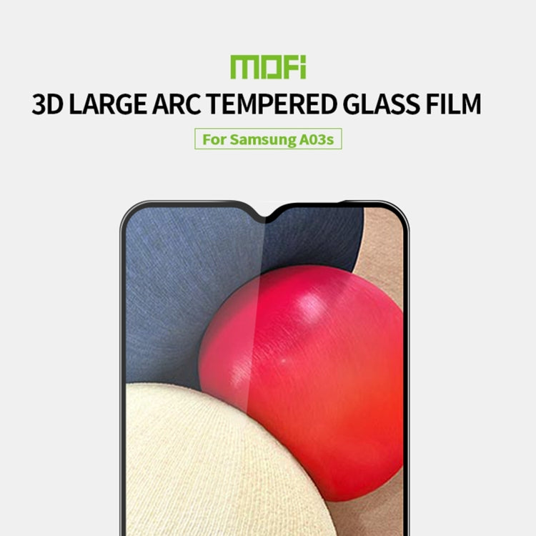 For Samsung Galaxy A03s 166mm MOFI 9H 3D Explosion-proof Curved Screen Tempered Glass Film, For Samsung Galaxy A03s 166mm