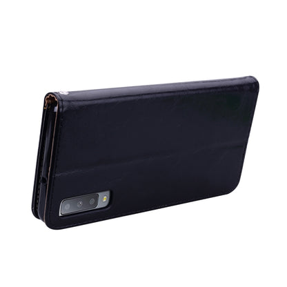 Business Style Oil Wax Texture Horizontal Flip Leather Case for Galaxy A7 (2018), with Holder & Card Slots & Wallet, For Galaxy A7