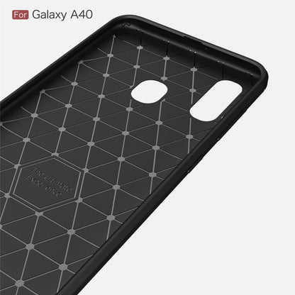 Brushed Texture Carbon Fiber TPU Case for Galaxy A40, For Galaxy A40