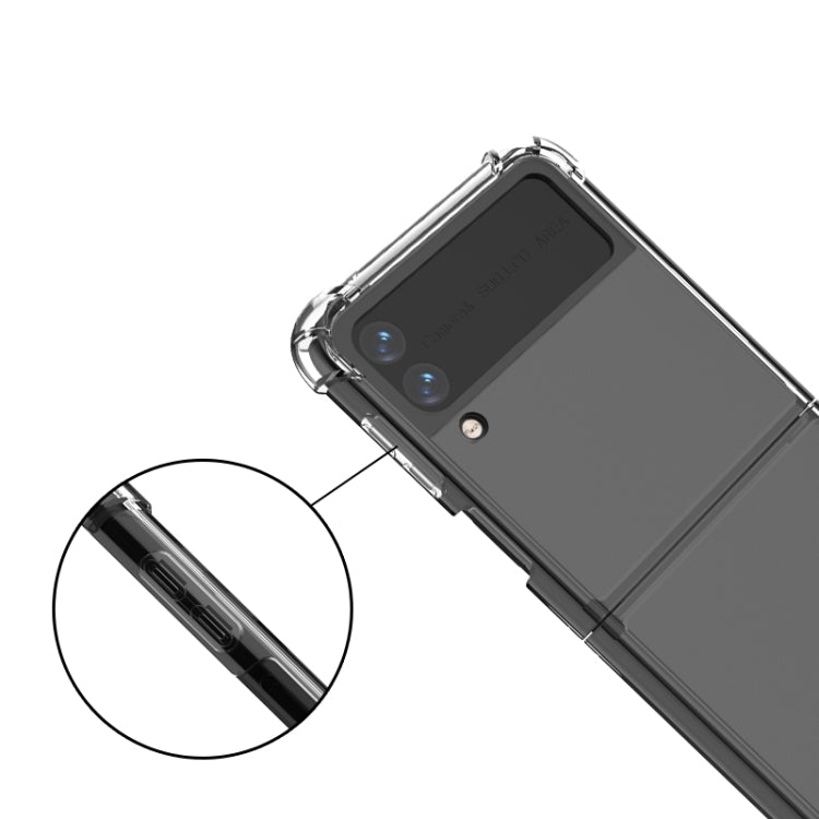 For Samsung Galaxy Z Flip4 Shock-resistant Transparent Acrylic TPU Phone Case, For Samsung Galaxy Z Flip4