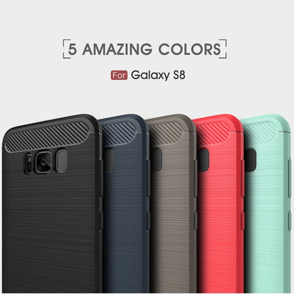 For Galaxy S8 Brushed Carbon Fiber Texture Shockproof TPU Protective Cover Case, For Galaxy S8, For Samsung Galaxy S8