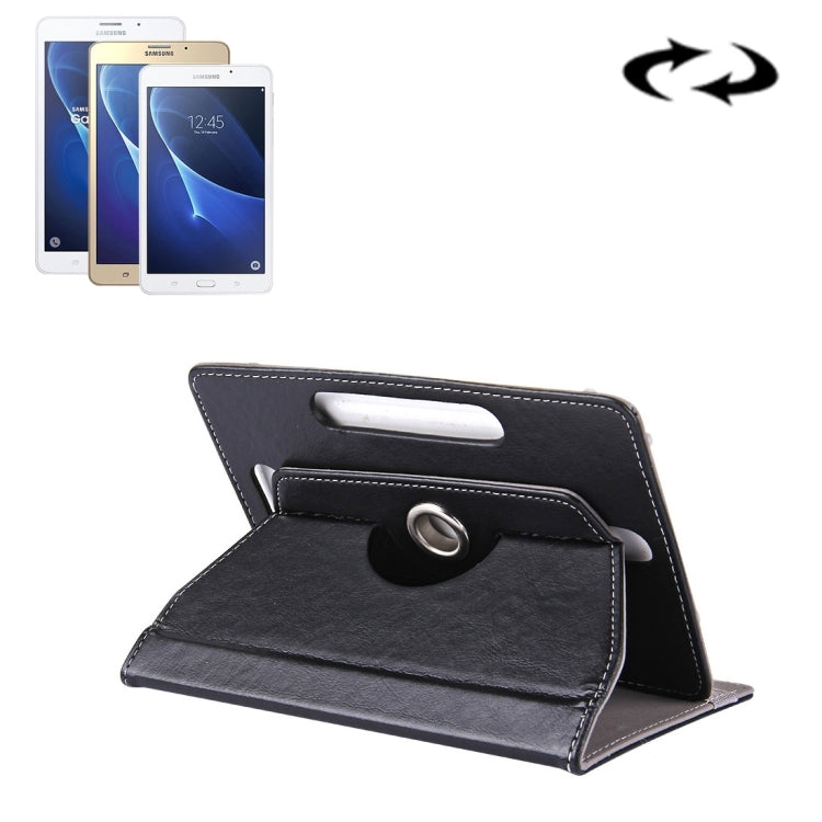 7 inch Tablets Leather Case Crazy Horse Texture 360 Degrees Rotation Protective Case Shell with Holder for Galaxy Tab A 7.0 (2016) / T280 & Tab 4 7.0 / T230 & Tab Q T2558, Colorfly G708, Asus ZenPad 7.0 Z370CG, Huawei MediaPad T1 7.0 / T1-701u