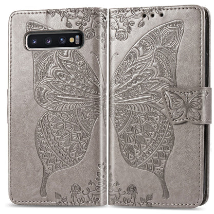 Butterfly Love Flowers Embossing Horizontal Flip Leather Case for Galaxy S10+, with Holder & Card Slots & Wallet & Lanyard, For Galaxy S10+