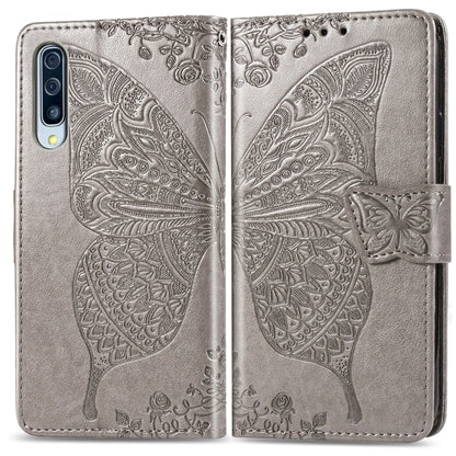 Butterfly Love Flowers Embossing Horizontal Flip Leather Case for Galaxy A70, with Holder & Card Slots & Wallet & Lanyard, For Galaxy A70